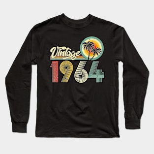 60 Years Old Gifts Vintage Born In 1964 Retro 60th Birthday T-Shirt Long Sleeve T-Shirt